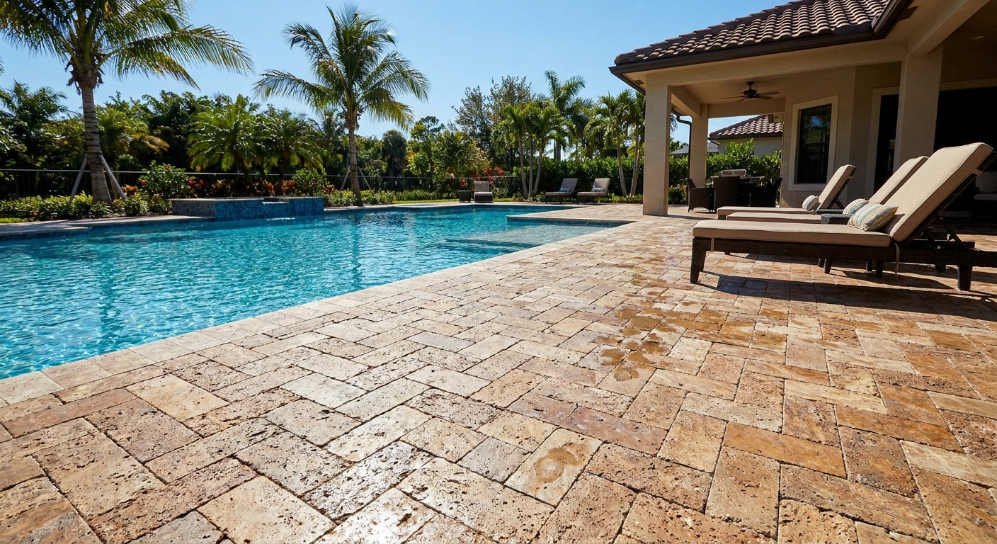 Pool Deck Pavers in Parkland That Help Reduce Slippery Surfaces