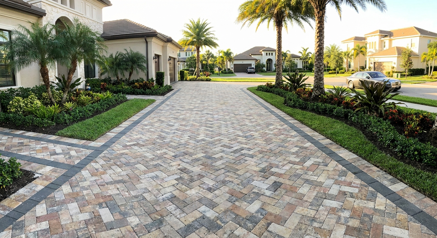 Driveway pavers in Parkland that enhance curb appeal and stand out in neighborhoods